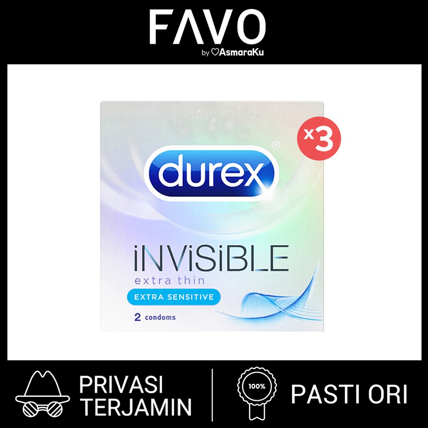 Kondom Durex Invisible isi 2 Pcs (3 Box) – Kondom Paling Tipis