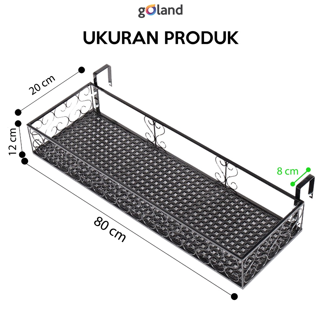 Goland Rak bunga balkon Rak gantung bunga rak Dinding Standing pot bahan besi