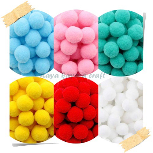 Pompom Polos Bola Bulu/Edufuntoys/sensory toys/Mainan Anak/per pak 15mm  50bh