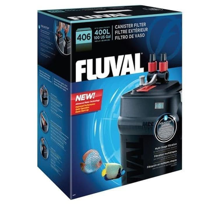 Jual Fluval 406 External Canister Filter Untuk Aquarium 400l Original Indonesia Shopee Indonesia