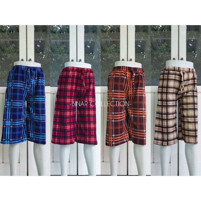 CRM Celana Motif Pendek Kulot 7/8 wanita allsize fit XL 3L jumbo scuba kolor harian santai murah