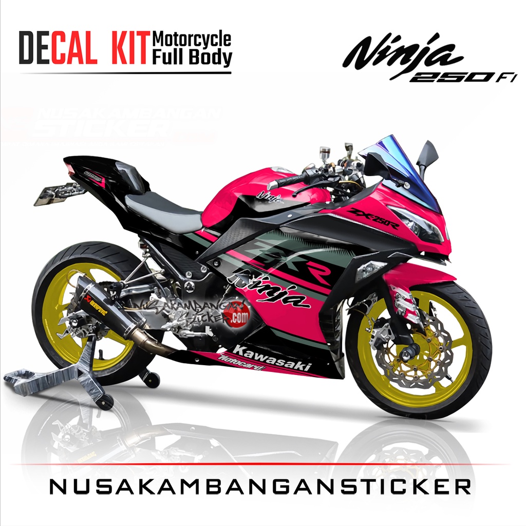Stiker Decal Motor Kawasaki Ninja 250 fi Full Body ZXR Pink Grafis Racing Team Sticker Variasi Custo