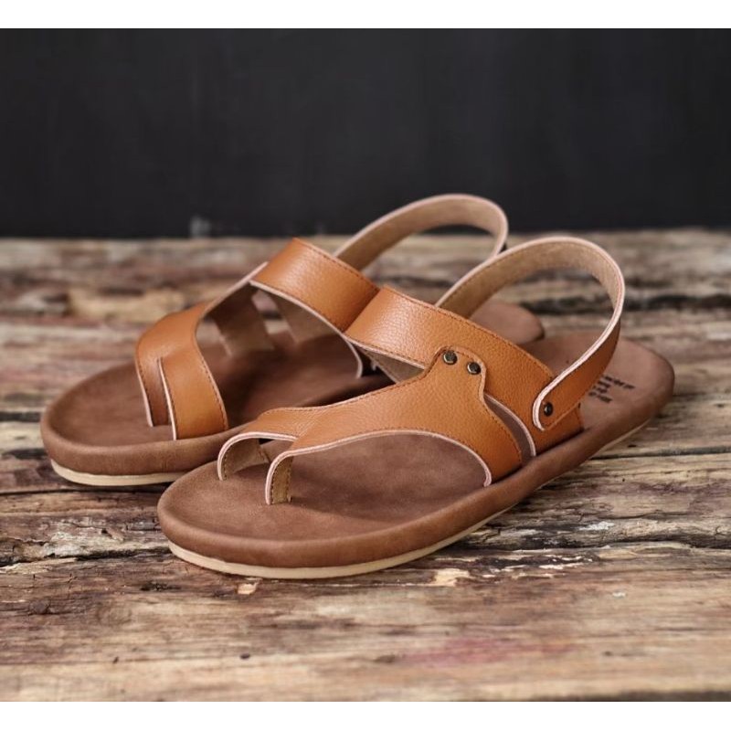 RIOT TAN Sandal pria kulit asli cevany original handmade sandal jepit kulit pria bisa COD