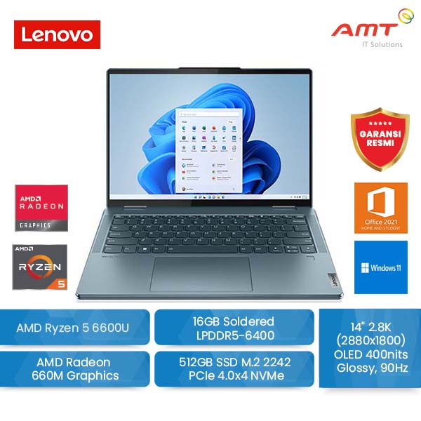 LENOVO Yoga 7 14ARB7 Ryzen5 6600U 16GB AMD Radeon 512GB SSD W11 OHS