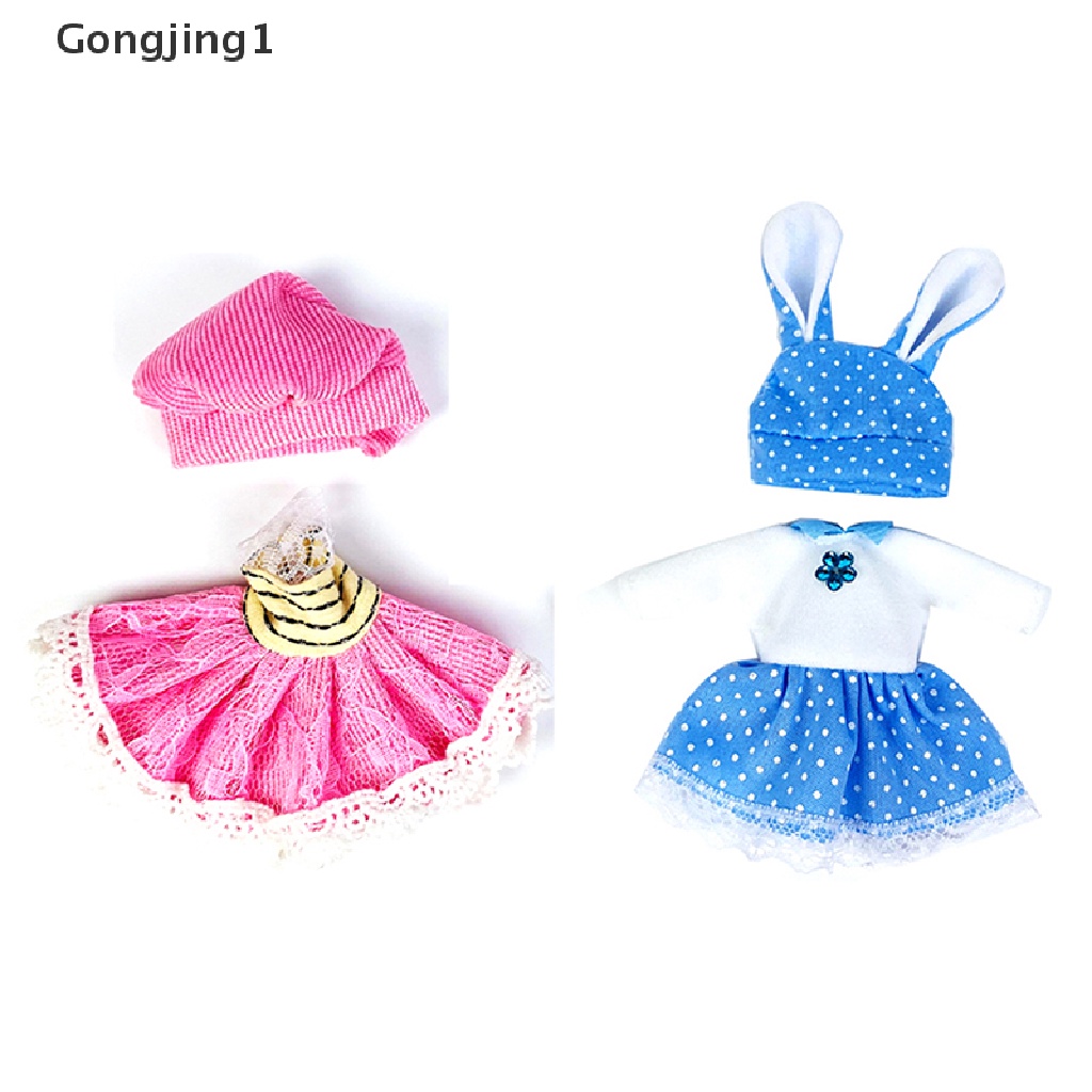 Gongjing1 Mainan Anak Perempuan Dress Multiwarna Untuk Boneka 1: 12, Ukuran 6 Inci