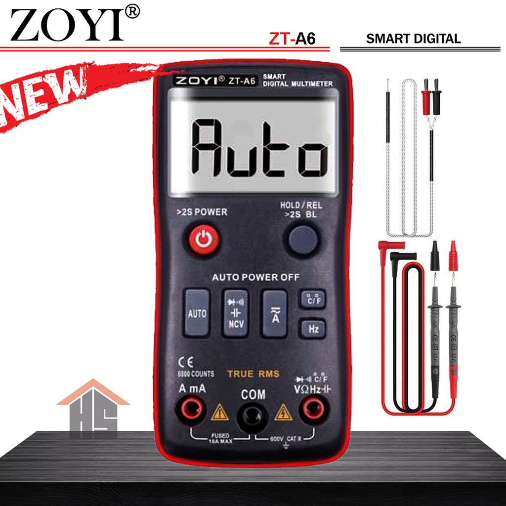 Zoyi ZT A6 Pengukur Arus Listrik Digital Multitester AC DC 1mF NCV