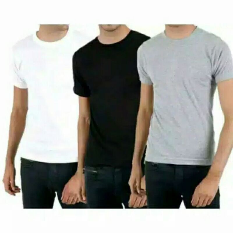 KAOS POLOS SHIRT PRIA/KAOS OBLONG PRIA/KAOS DALAMAN PRIA Baju Kaos Oblong Cotton Combed premium