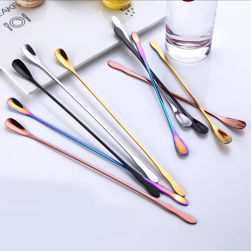 [304 Stainless Steel Coffee Stirring Spoon Dessert Spoon] [Colorful Tea Making Spoon] [Kitchen Tableware]