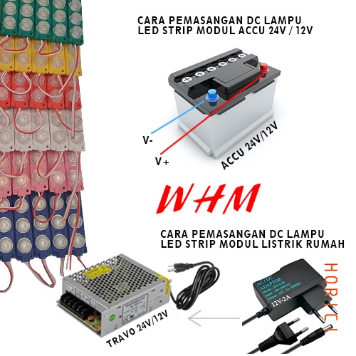 LAMPU LED MODUL 1PCS  6 MATA BESAR DC 12V / 24V VARIASI LAMPU MOBIL MOTOR MODULE