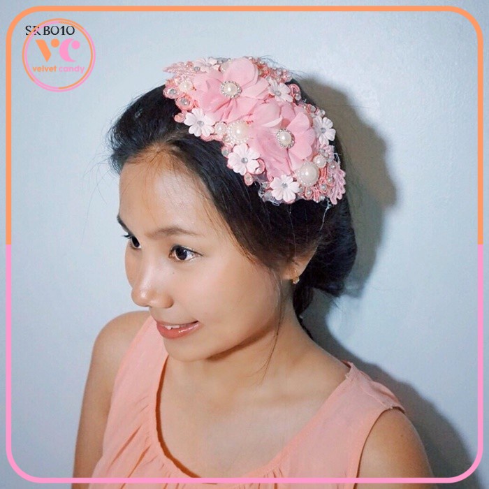 [SIAP KIRIM] MODERN BRIDAL HEADPIECE SIRKAM AKSESORIS SANGGUL PINK SRB-AD010