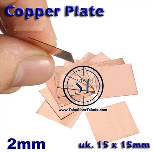 Thermal Pad Copper 15x15x2mm Tembaga Heatsink Radiator CPU GPU Tebal Penahan Panas Cooler Pendingin Processor