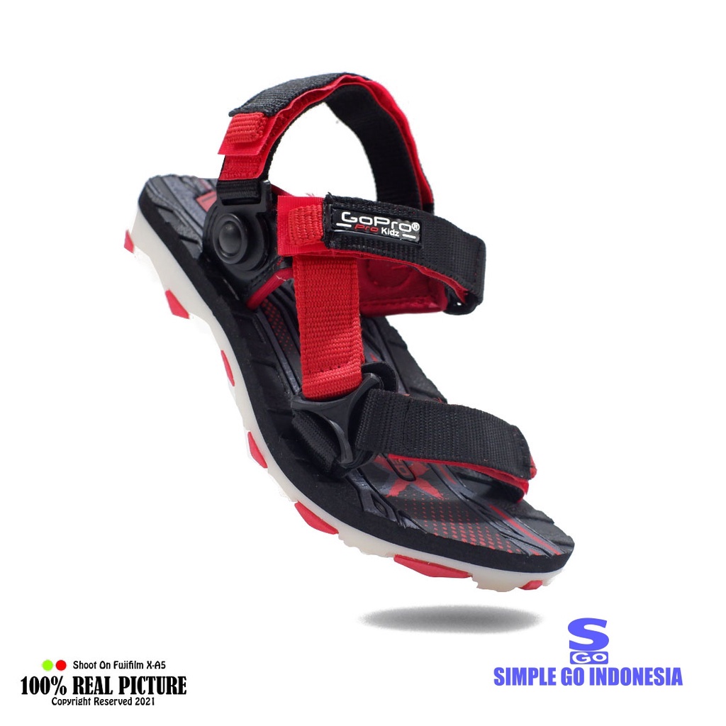 Gopro Pro Adventure Terminator - Sandal gunung anak laki-laki velcro | Sepatu sendal let tali belakang anak-anak cowok sol karet 28-37