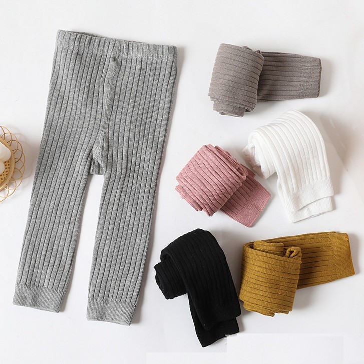 [meandboss] LG2-Legging Anak Bayi Cewek Perempuan Laki Cowok Unisex Rajut Polos