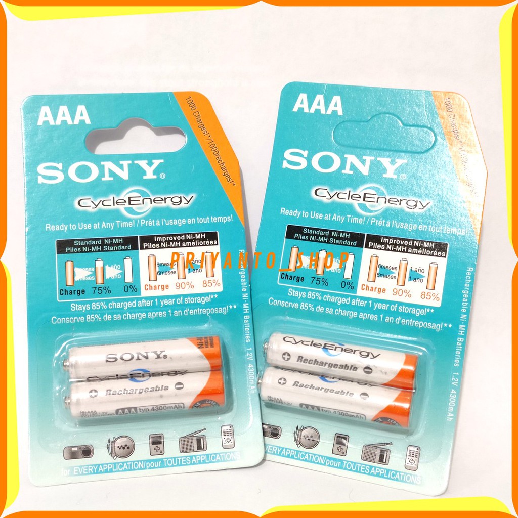 ORIGINAL BATU BATRE BATTERY SONY A3 AA 4300 mAh ISI 2 CAS ISI ULANG