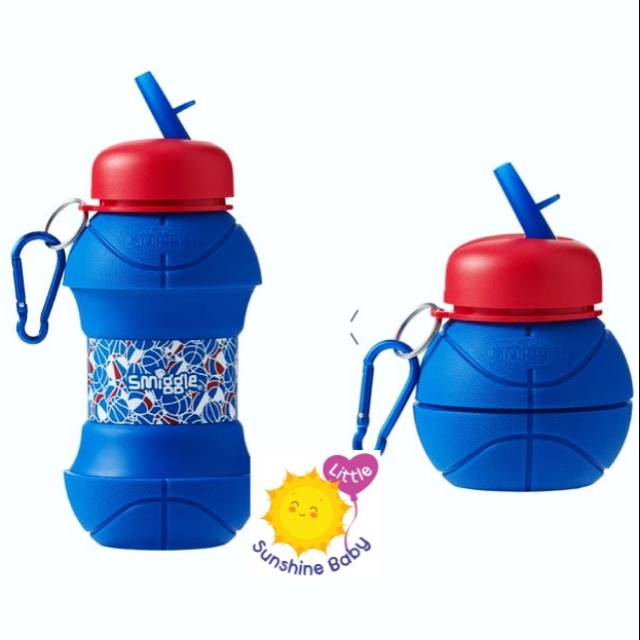 Smiggle Blue Ball Silicone Bottle - Botol Smiggle Ori