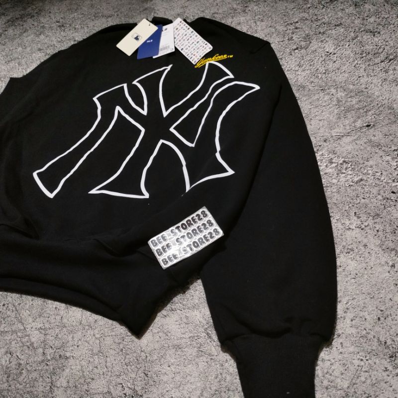 SWEATER CREWNECK NY MLB BASIC HITAM AUTHENTIC PREMIUM