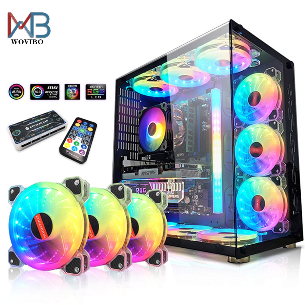 PREORDER PC Case Fan 120mm Cooling Fan Cooler 6Pin 5V Adjustable RGB Led Mute RGB PC Computer Case