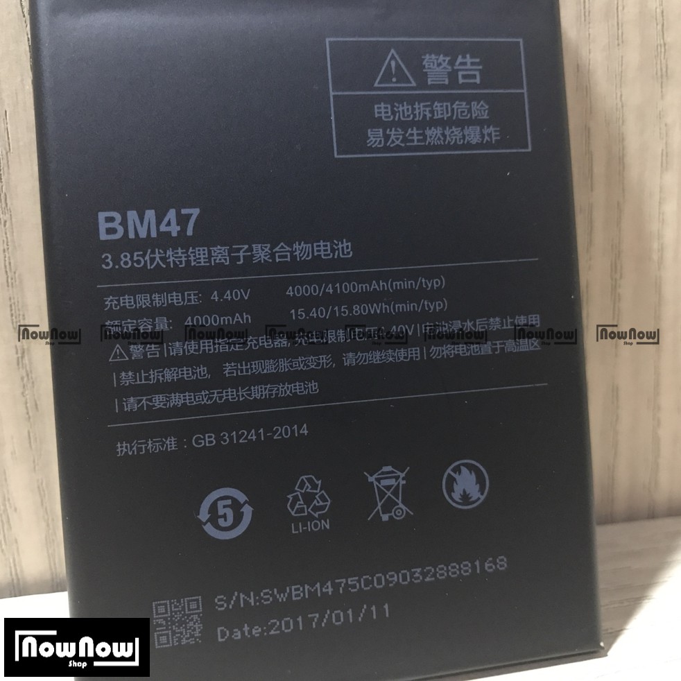 Baterai XiaoMi Redmi 3 3S 3 Prime Pro 4X 4X Prime BM47 Original Batre Batrai Battery HP