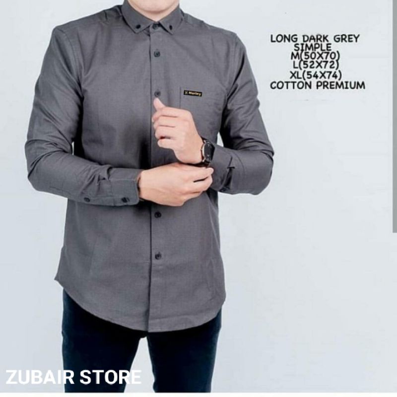 KEMEJA PRIA MENS POLOSAN LENGAN PANJANG SLIMFIT