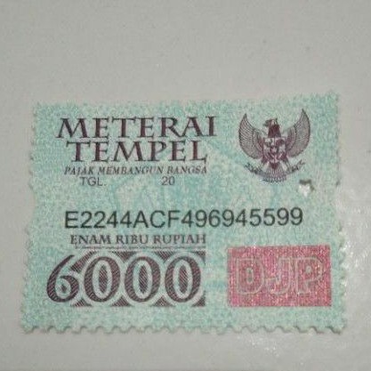 MATERAI 6000 KUNO TAHUN 2010-2015 ATAU METEREI 6000 LAMA ASLI