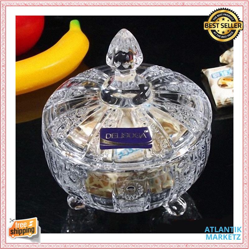 Crystal Glass Candy Jar 03AA Toples Kaca Kue Tempat Permen