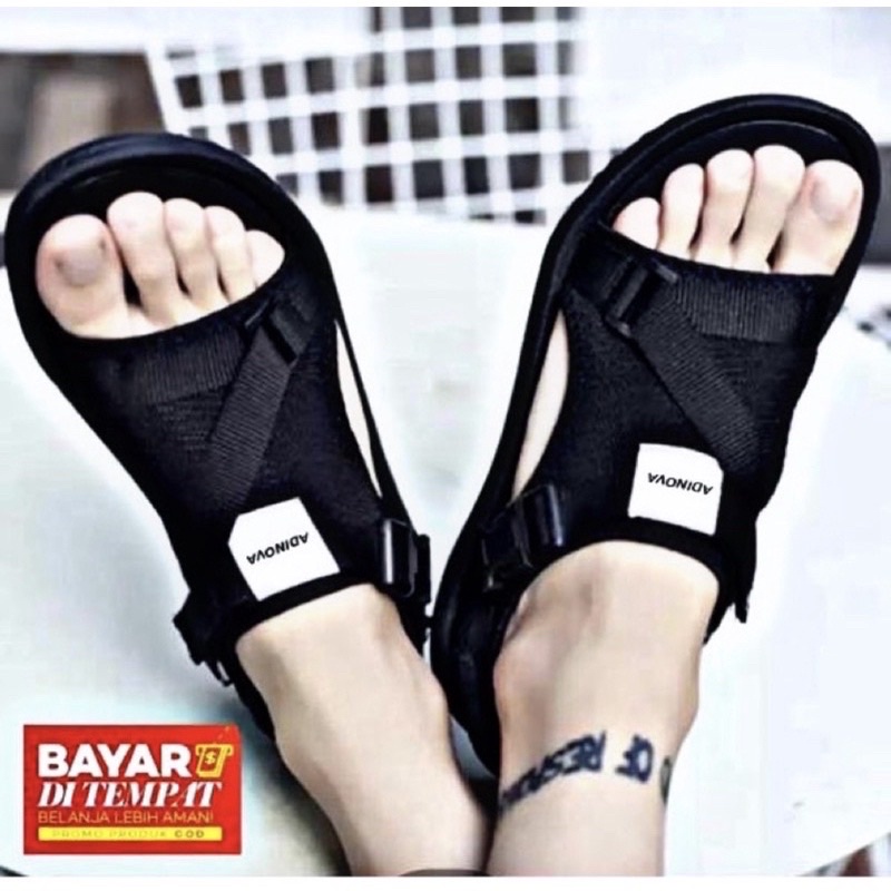 Sandal Pria Kekinian ADINOVA  Sandal Korea Pria Import  Sandal Hiking Outdoor Pria Terbaru