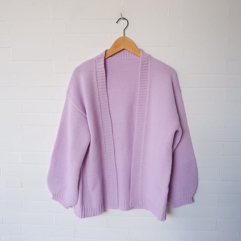 Vintage House Lucia Cron Cardi (Cardigan Rajut Wanita Korea)-Soothing lavender