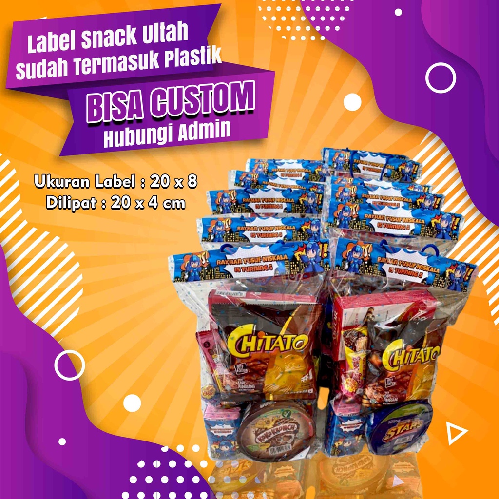 

Bag Label Plastik Snack Ultah Custom