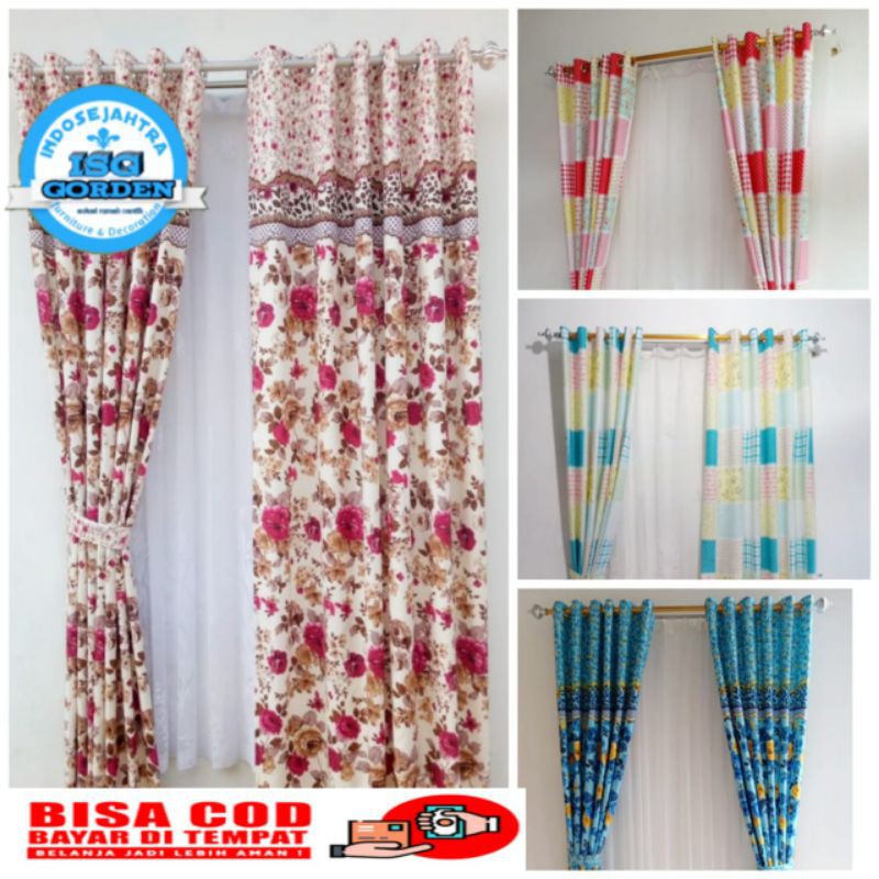 Gorden Jendela Minimalis Murah Motif Shabby pink Coklat Gorden Jendela Minimalis Murah Motif Shabby pink Coklat