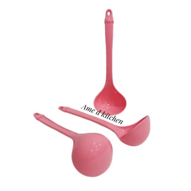 Sendok sop pink isi 3 pcs SS 148  golden lemon