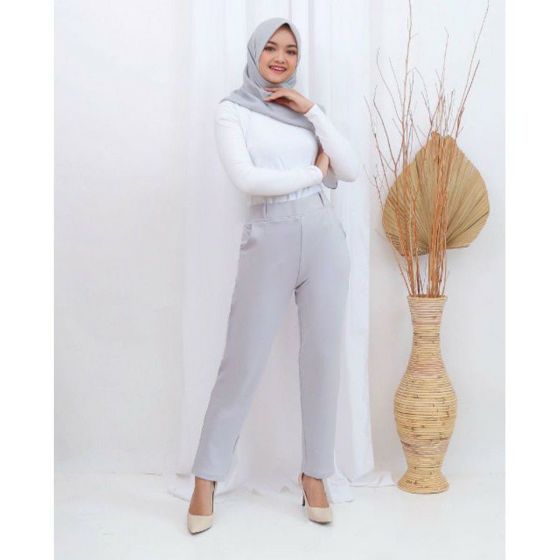 CELANA SCUBA BASIC PANTS SIZE M-XXL/PANTS/CELANA PANJANG WANITA