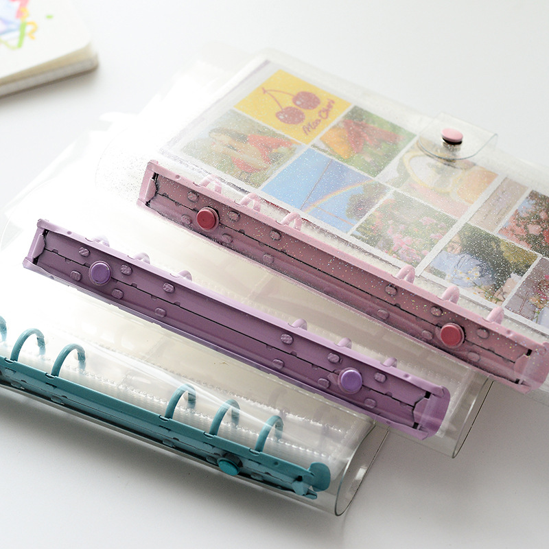 Transparent Binder 3inch 5inch Photo Album with 25 Sleeves Glitter Cover for Photocards Lomo Cards  Card