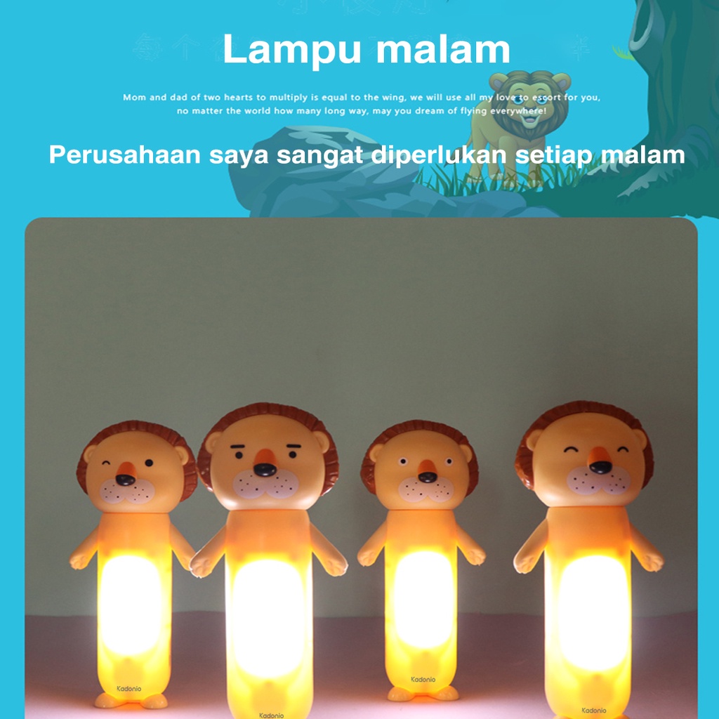 KADONIO Kipas Angin Portabel Mini Karakter Mudah Dibawa Mode Lampu Malam Kecil Aman Tidak Melukai Tangan Anda Pengisian Daya Usb Basis Anti-Jatuh Digenggam Desk