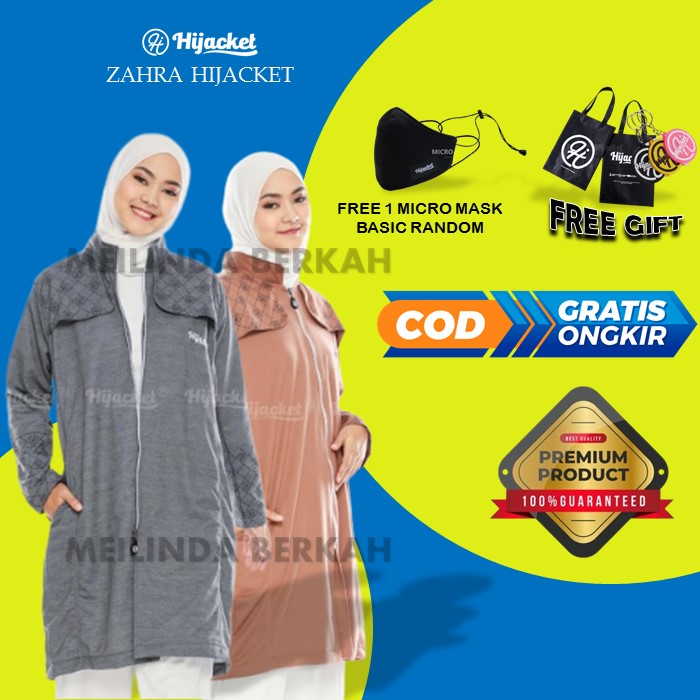 HIJACKET ZAHRA - HIJAKET ORIGINAL JAKET HIJABERS HOODIE WANITA / JAKET WANITA MUSLIMAH / JAKET PANJA