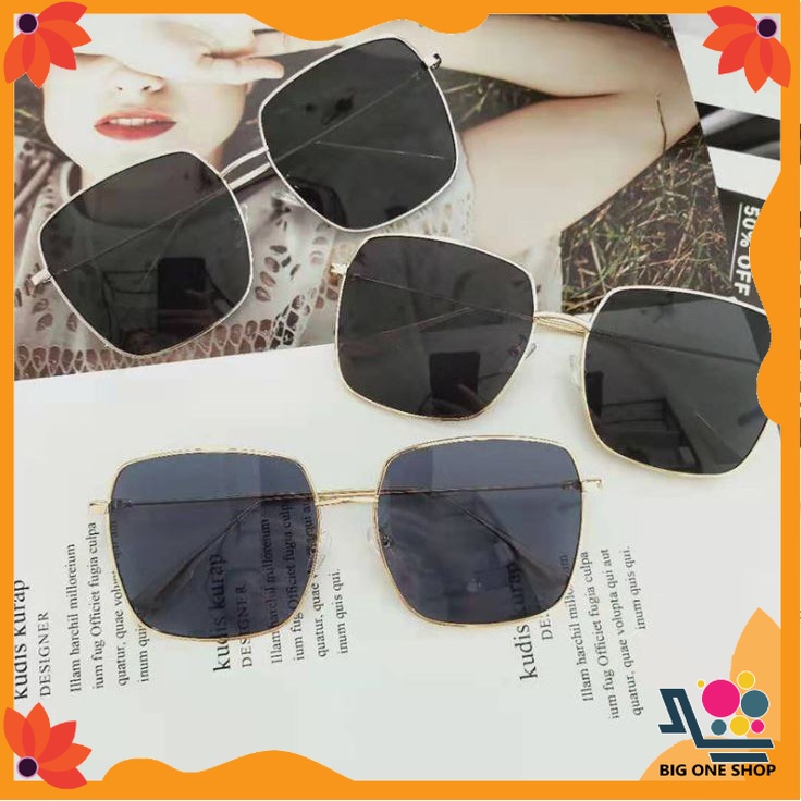 Kacamata Fashion Retro Vintage Segiempat Pria Wanita/Sunglasses Square Frame Metal Sunglasses Korea