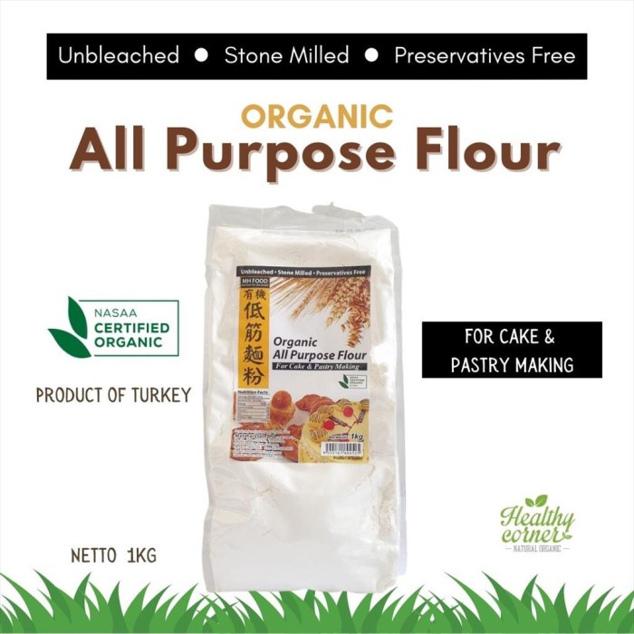 

BISA COD Organic All Purpose Flour 1kg MH Food - Tepung Organik Serba Guna