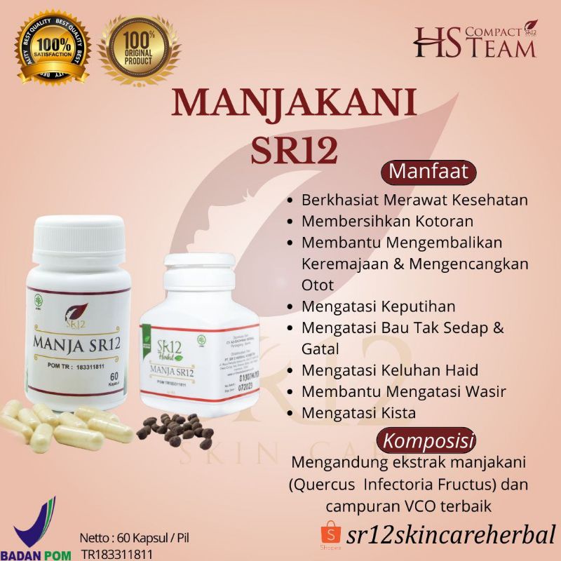 MANJAKANI SR12 | PROMIL | SOLUSI KEPUTIHAN | ATASI MASALAH KEWANITAAN | MANJA SR12 | OBAT KISTA BPOM