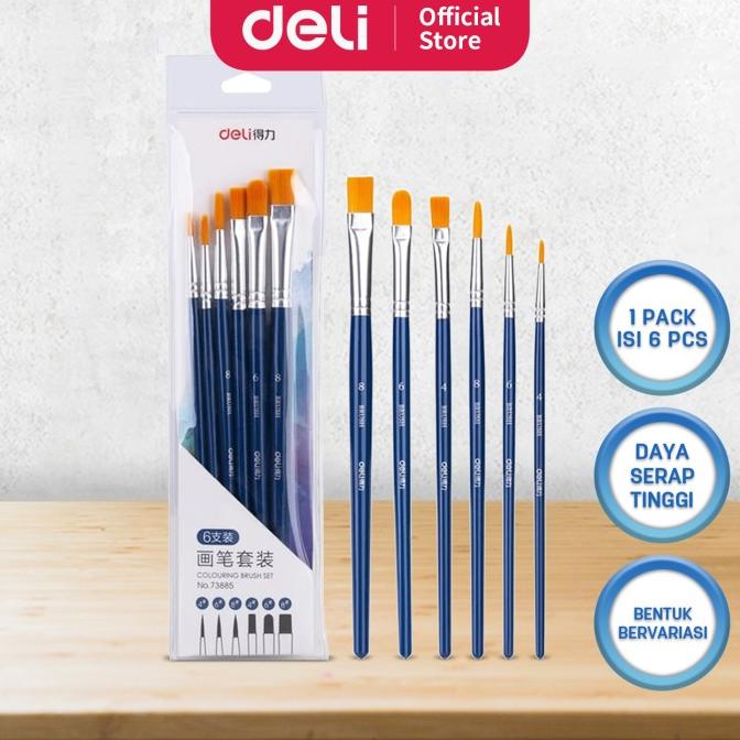 

TERMURAH Deli set kuas warna biru (6 pcs / pack) kombinasi bentuk kuas 73885/CAT AKRILIK SET/CAT AKRILIK SET 24 WARNA/CAT AKRILIK PASTEL/CAT AIR/CAT AIR LUKIS SET/CAT AIR GIOTTO/KUAS LUKIS 1 SET/KUAS LUKIS KECIL/KUAS LUKIS LENGKAP/KANVAS LUKIS/KANVAS