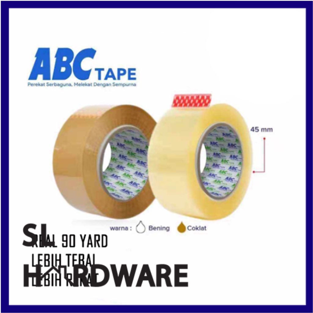 

Lakban Cokelat Bening ABC Ecer Satuan Tape 90 yard 45 Micron 48mm 45mm