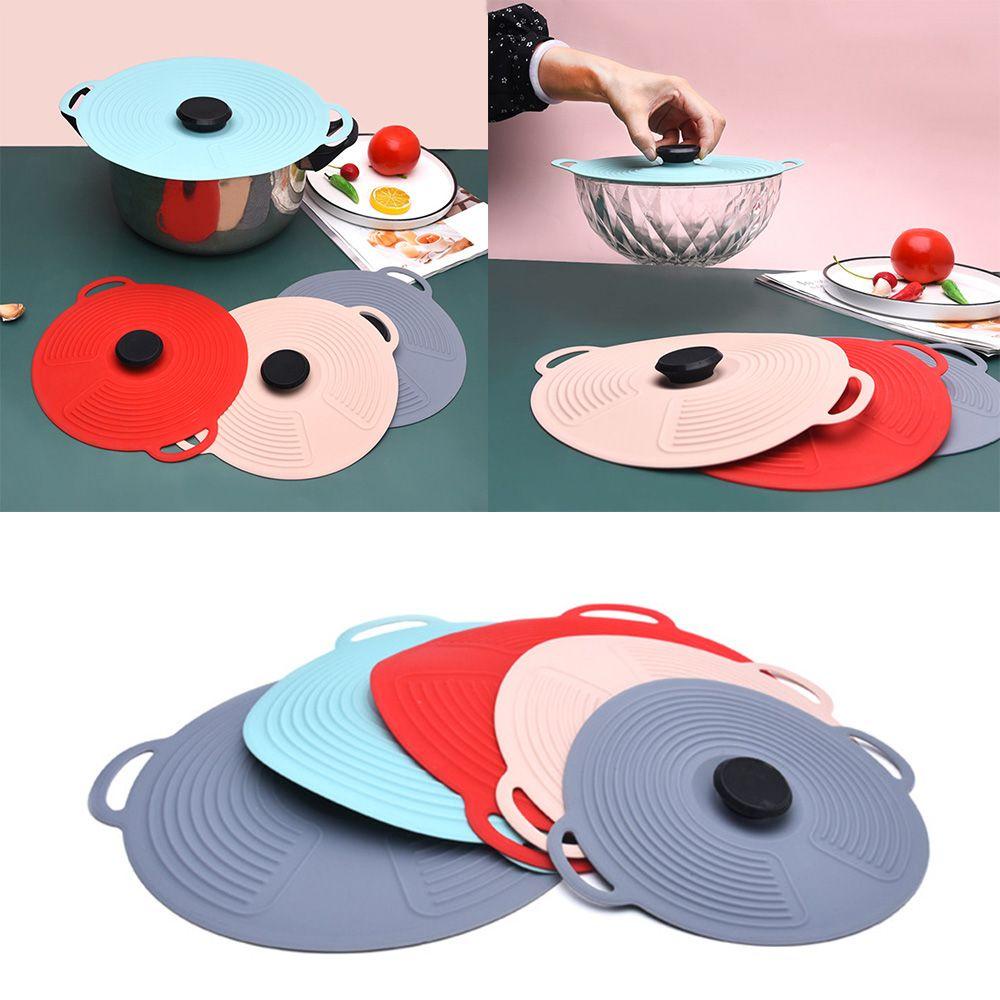 Top Food Fresh Cover Tableware Peralatan Makan Reusable Anti-Sputtering Self Sealing Lid