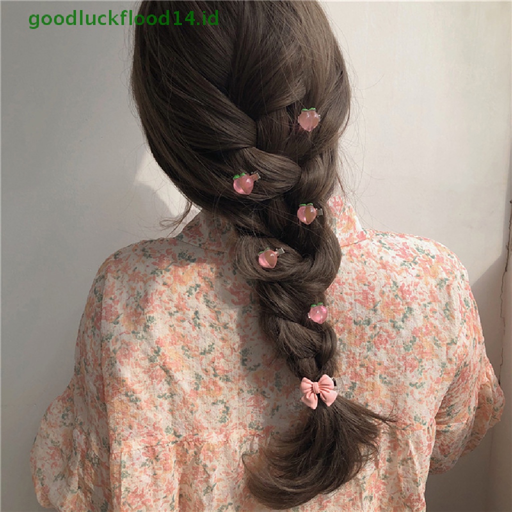 5 Pcs Jepit Rambut Bentuk Kupu-Kupu Warna Pink Transparan Untuk Wanita