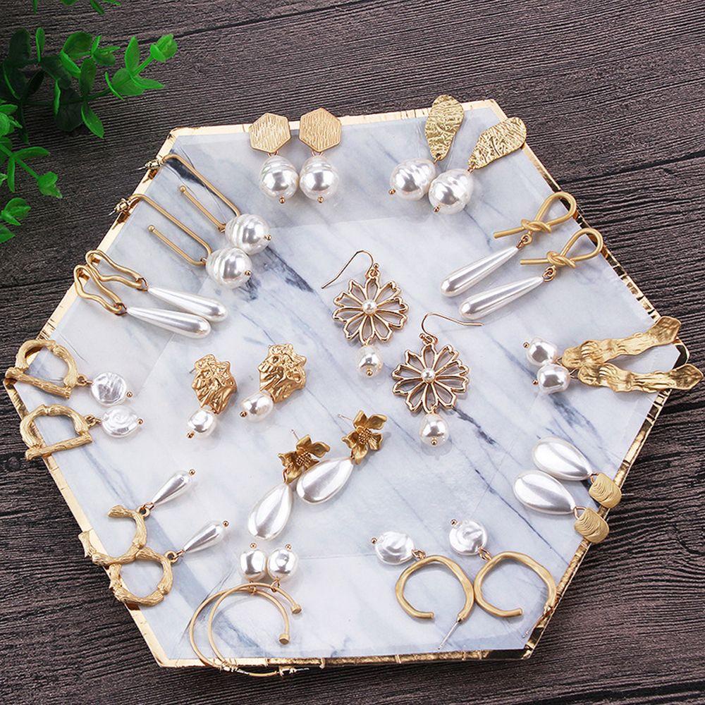 PREVA Freshwater Pearl Earrings Fashion Baroque Wedding Party Jewelry Geometric Irregular