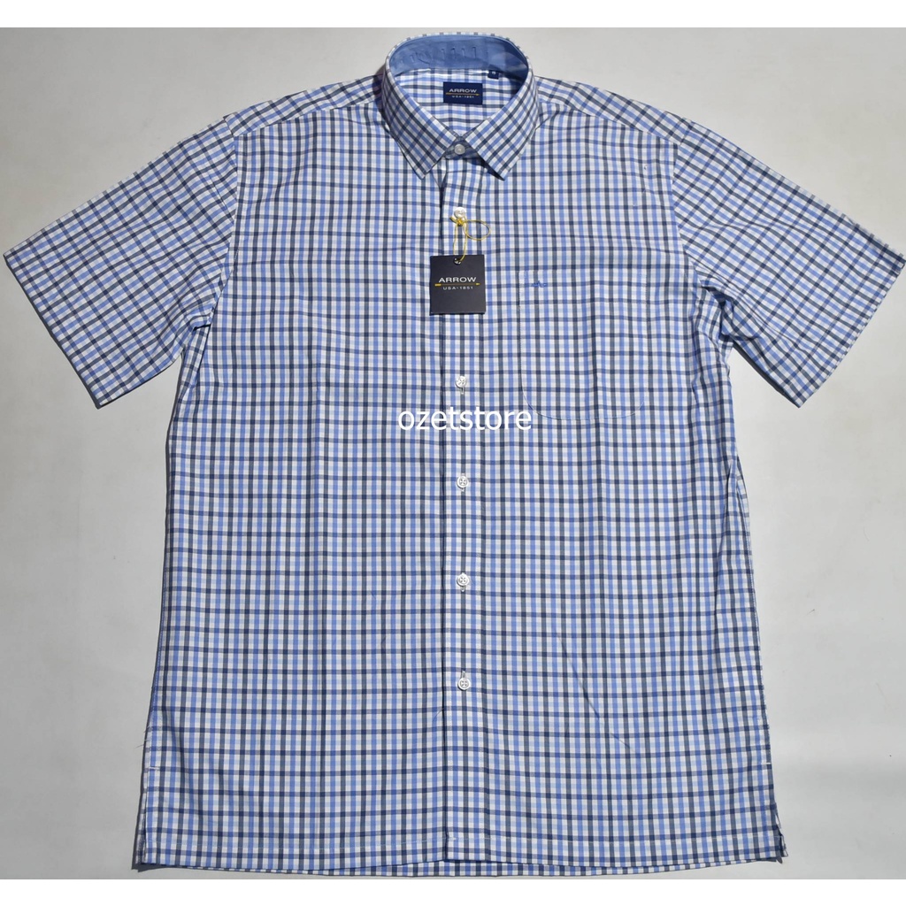 Kemeja Pria Formal Lengan Pendek ARROW Biru Reguler KAR48 ORIGINAL