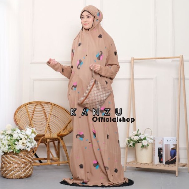Mukena Terusan Dewasa Jumbo Bordir Daily Starla Rayon Premium
