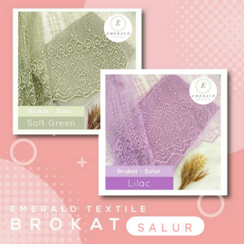 SETENGAH METER Kain Brokat Tile Prancis / Kain Kebaya Motif Salur ( HARGA PER 50cm KAIN )