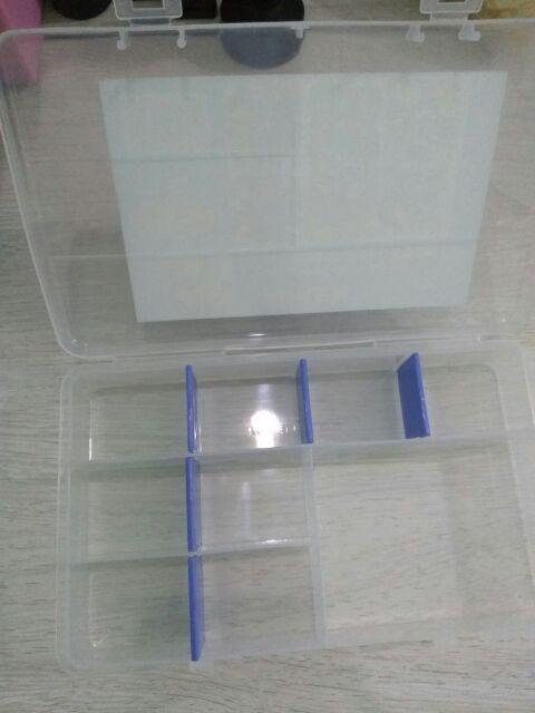 Kotak Box Sekat 9 | Box Manik Manik Komponen Aksesoris Pancing Jahit | Box Niken Sekat Lepas