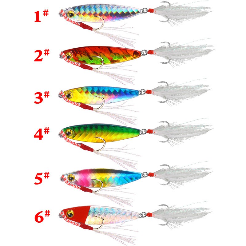 6Pcs Laser Lead Jig Umpan Pancing 7g/10g/15g/20g Fishing Lure Jigging Swimbait Bass Wobbler Kail Memancing Tackle