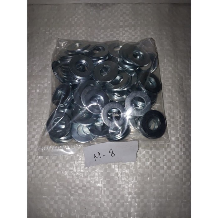 RING PLAT PUTIH M8 - PER PCS