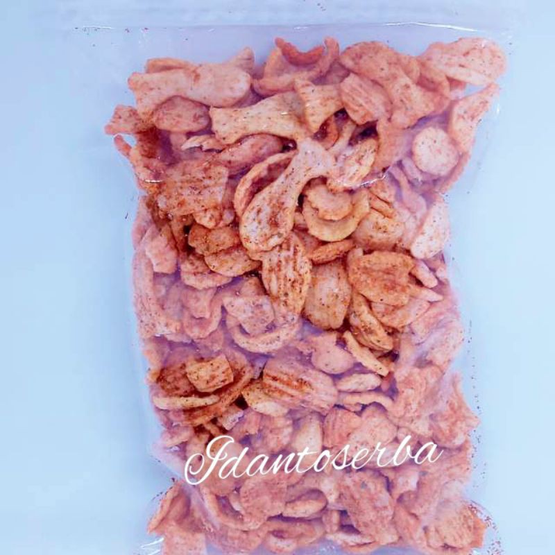 

Snack makanan ringan/kerupuk ikan renyah gurih kriuk cemilan gurih murah