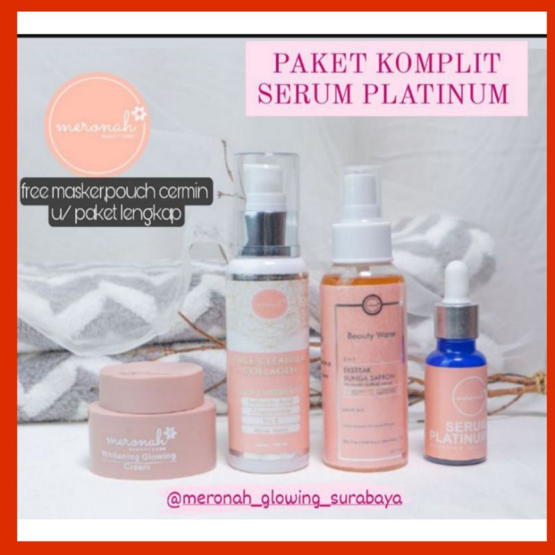 PAKET WAJAH  PLATINUM MERONAH KOMPLIT (COD)FREE POUCH TASMERONAH